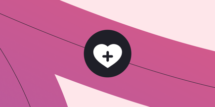A heart with a plus in the middle of it.