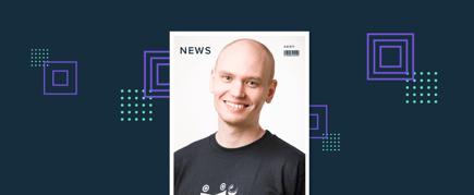 Markus Rautio, Chief Technology Officer at Ultimate, on a dark background patterned with squares.