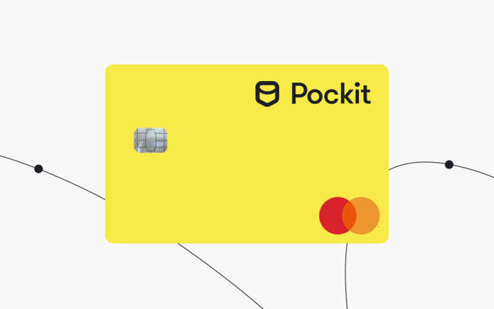 A yellow Pockit Mastercard.