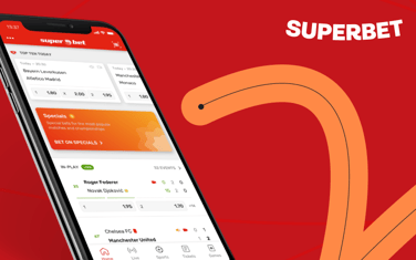 A smartphone with the superbet app opened