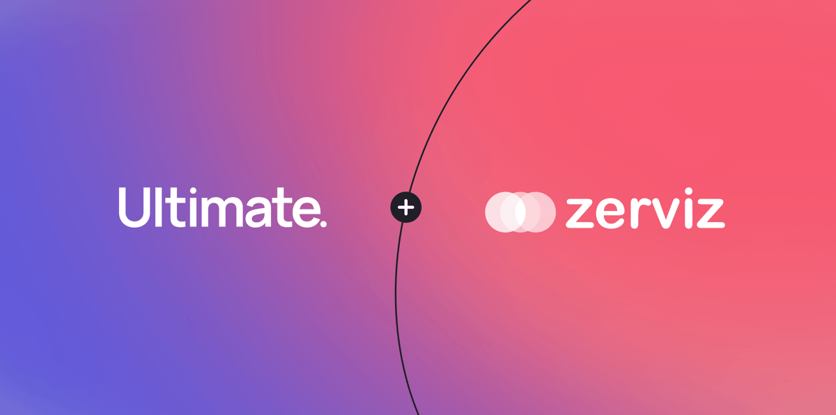 The Zerviz and Ultimate logos, connected by a plus icon.